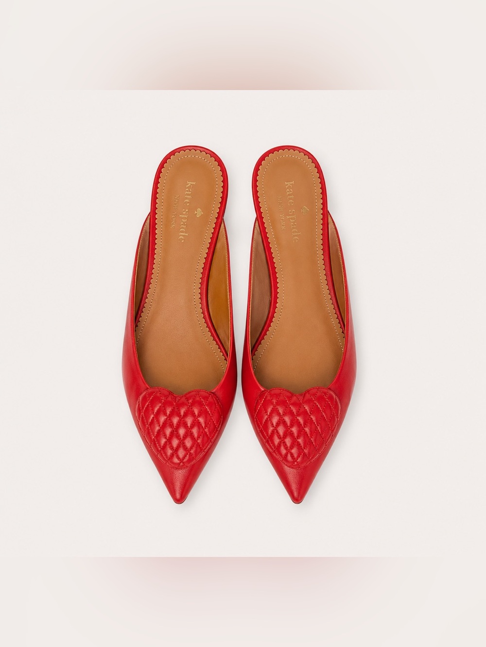 Kate Spade Red Pointed Toe Mules 8B – Low Block Heel – Slip-On Designer Shoes